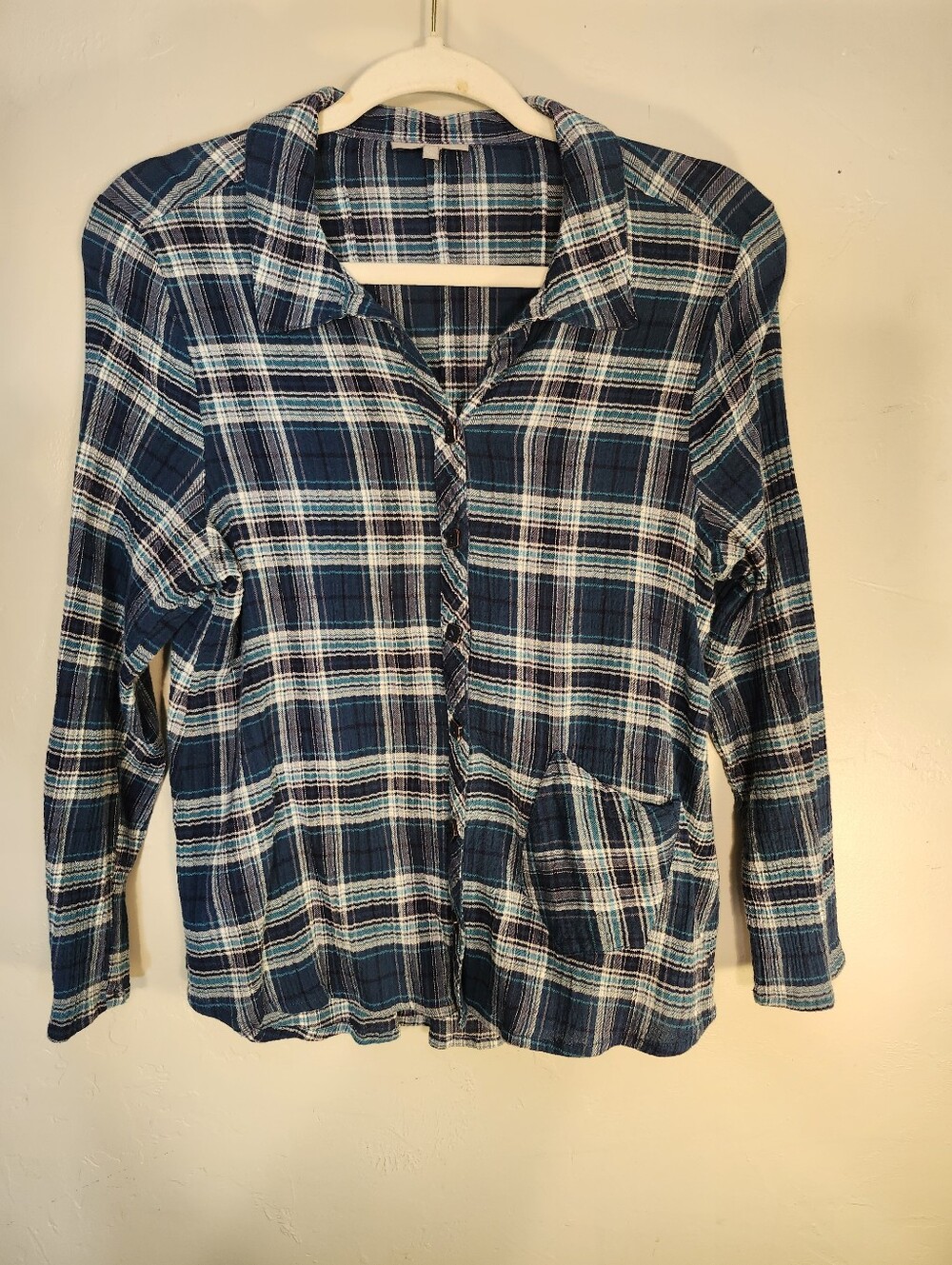Habitat Navy and White Plaid Button-Down Shirt